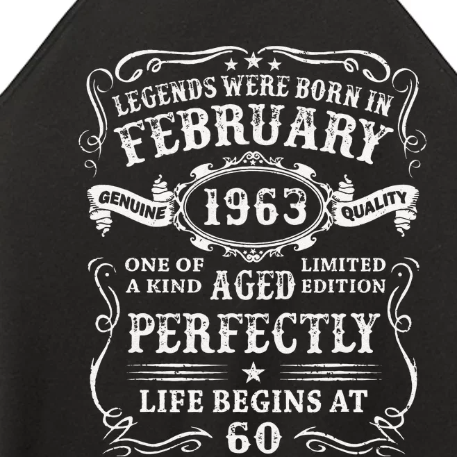 60th Birthday Gift Legends Born In February 1963 60 Year Old Women’s Perfect Tri Rocker Tank