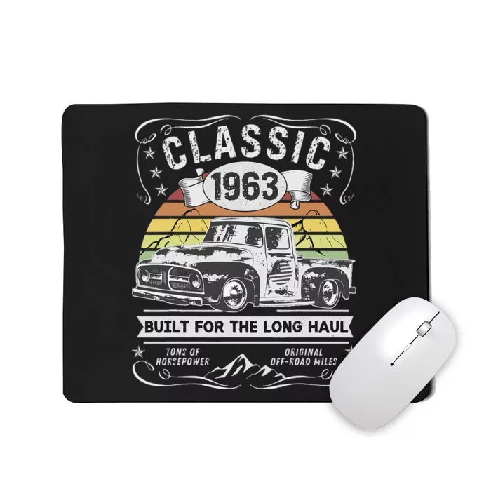 60th Birthday Gift Pickup Truck Women Born 1963 Mousepad