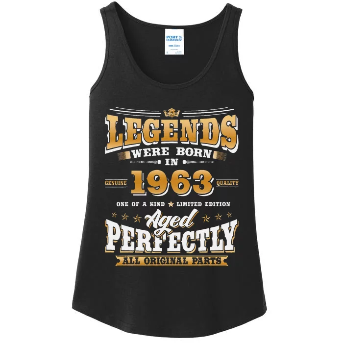 60th Birthday Gift Vintage Legends Born In 1963 60 Years Old Ladies Essential Tank