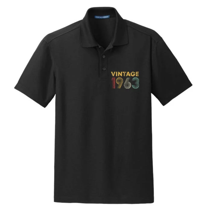 60th Birthday Gift Vintage 1963 60 Years Old Dry Zone Grid Performance Polo