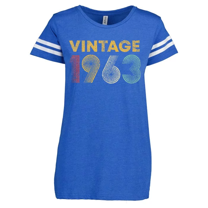 60th Birthday Gift Vintage 1963 60 Years Old Enza Ladies Jersey Football T-Shirt