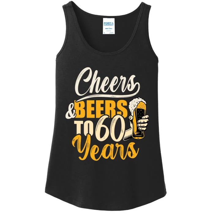 60th Birthday Gift Cheers And Beers To Sixty Years Funny Ladies Essential Tank