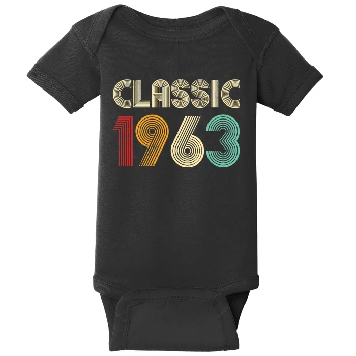 60th Birthday Gift Classic 1963 60 Years Old Baby Bodysuit