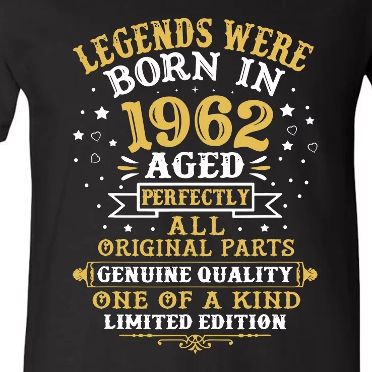 60th Birthday Gift Vintage 1962 V-Neck T-Shirt