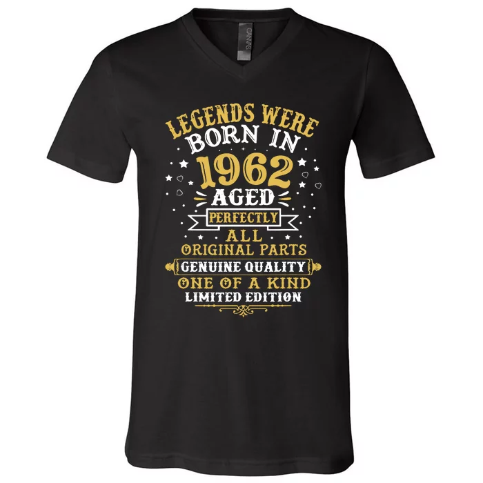 60th Birthday Gift Vintage 1962 V-Neck T-Shirt