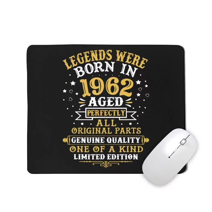 60th Birthday Gift Vintage 1962 Mousepad