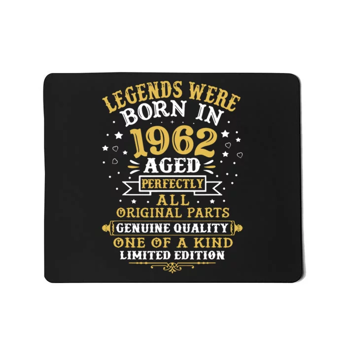 60th Birthday Gift Vintage 1962 Mousepad