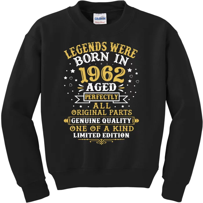 60th Birthday Gift Vintage 1962 Kids Sweatshirt