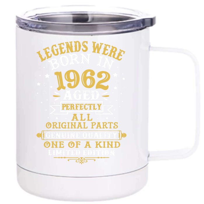 60th Birthday Gift Vintage 1962 Front & Back 12oz Stainless Steel Tumbler Cup