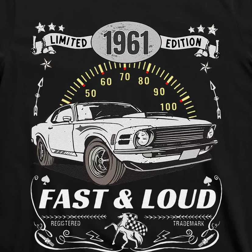 62nd Birthday Gift Muscle Car Women Born 1961 T-Shirt