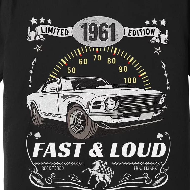 62nd Birthday Gift Muscle Car Women Born 1961 Premium T-Shirt