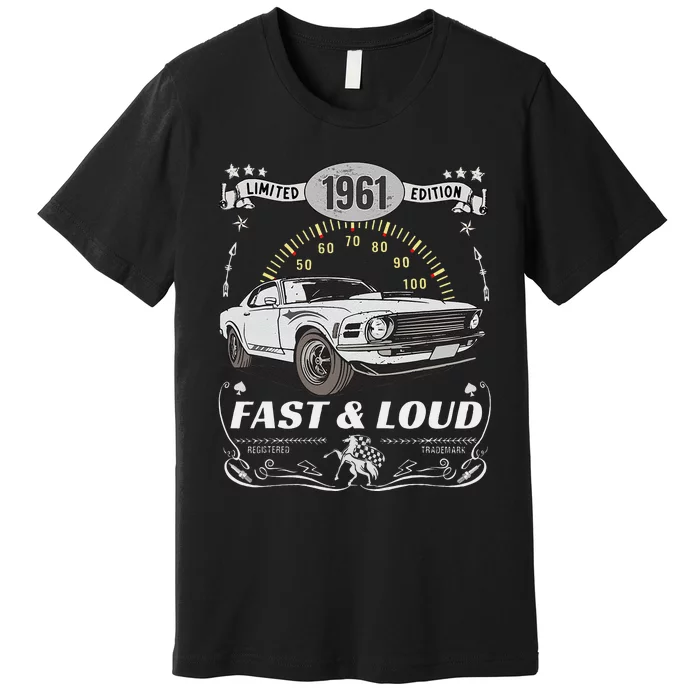 62nd Birthday Gift Muscle Car Women Born 1961 Premium T-Shirt