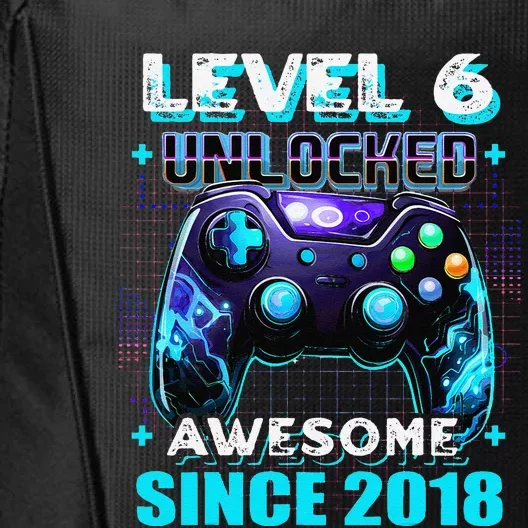 6th Birthday Gamer 6 Year Old Funny Bday Boy Six Son City Backpack