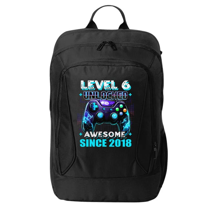 6th Birthday Gamer 6 Year Old Funny Bday Boy Six Son City Backpack