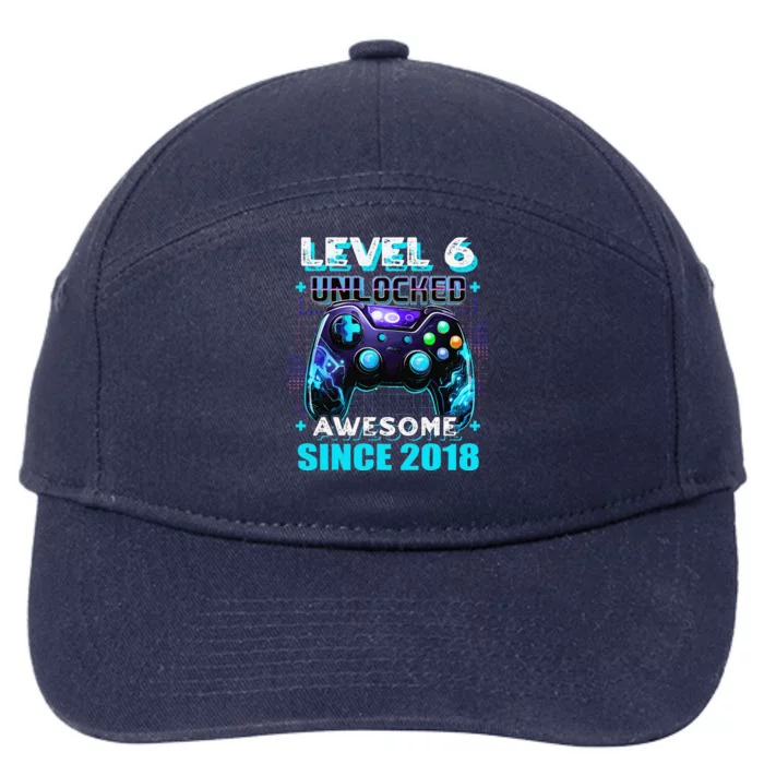 6th Birthday Gamer 6 Year Old Funny Bday Boy Six Son 7-Panel Snapback Hat