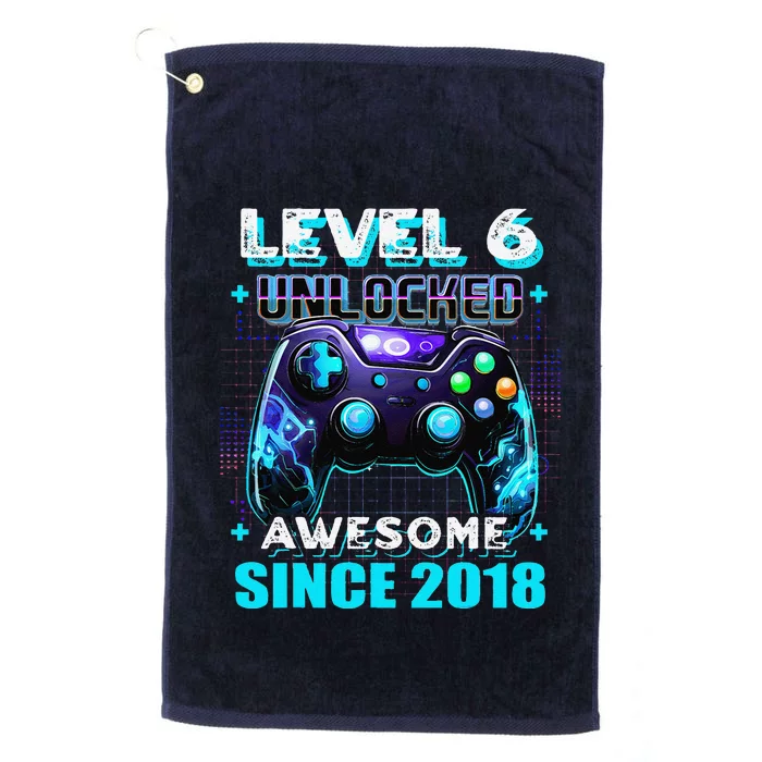 6th Birthday Gamer 6 Year Old Funny Bday Boy Six Son Platinum Collection Golf Towel