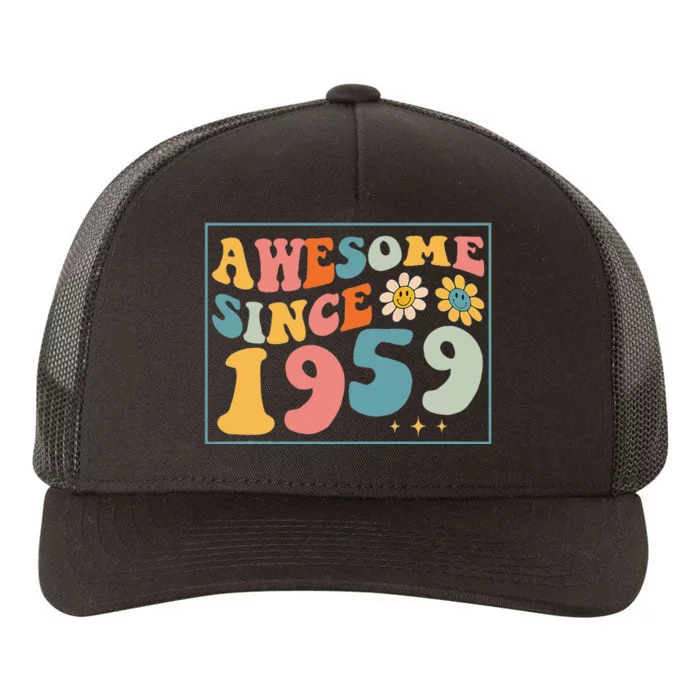 63rd Birthday Gifts Awesome Since 1959 63 Years Old Groovy Yupoong Adult 5-Panel Trucker Hat