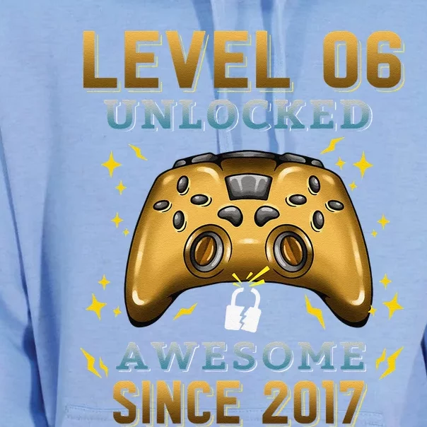 6th Birthday Gifts Level 6 Unlocked 6 Years Old Gamer Unisex Surf Hoodie