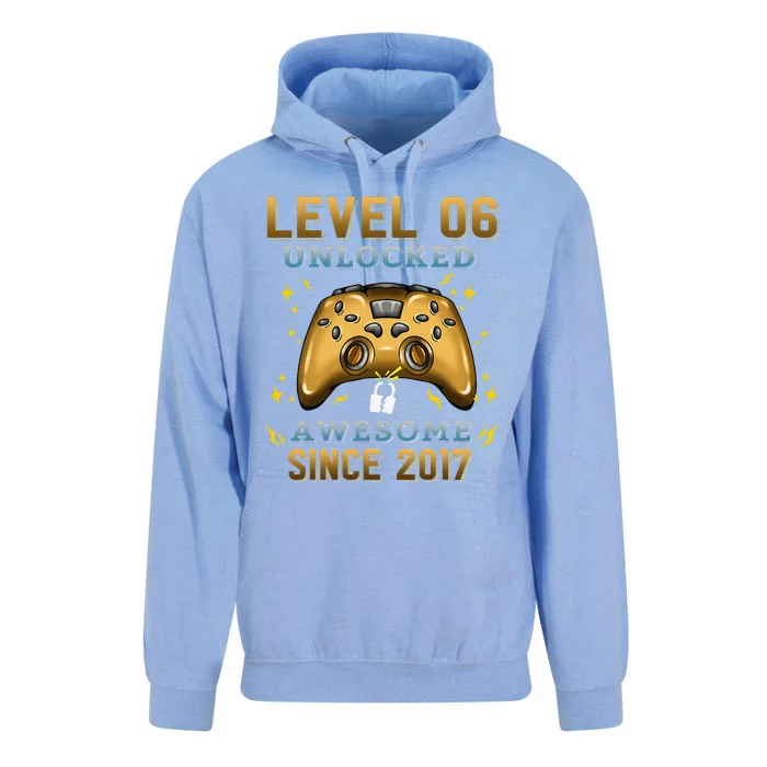 6th Birthday Gifts Level 6 Unlocked 6 Years Old Gamer Unisex Surf Hoodie