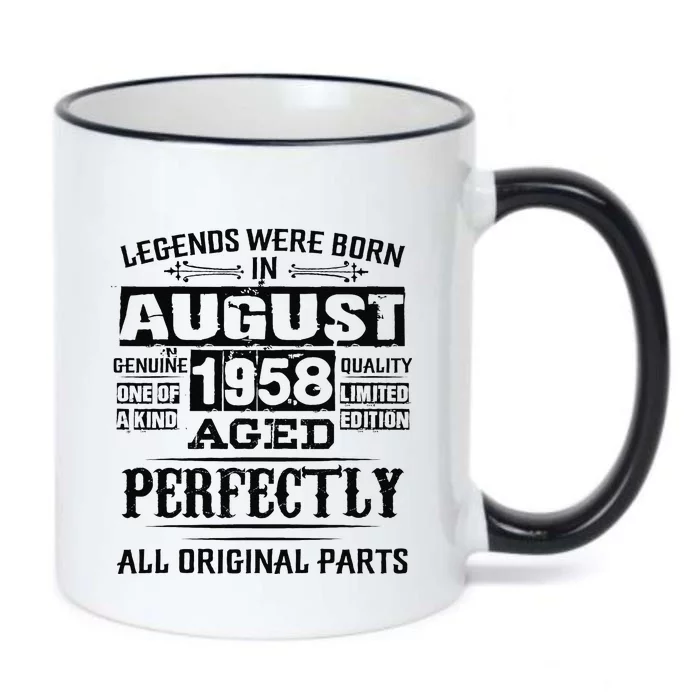 65th Birthday Gift Legend Born In August 1958 65 Years Old Black Color Changing Mug