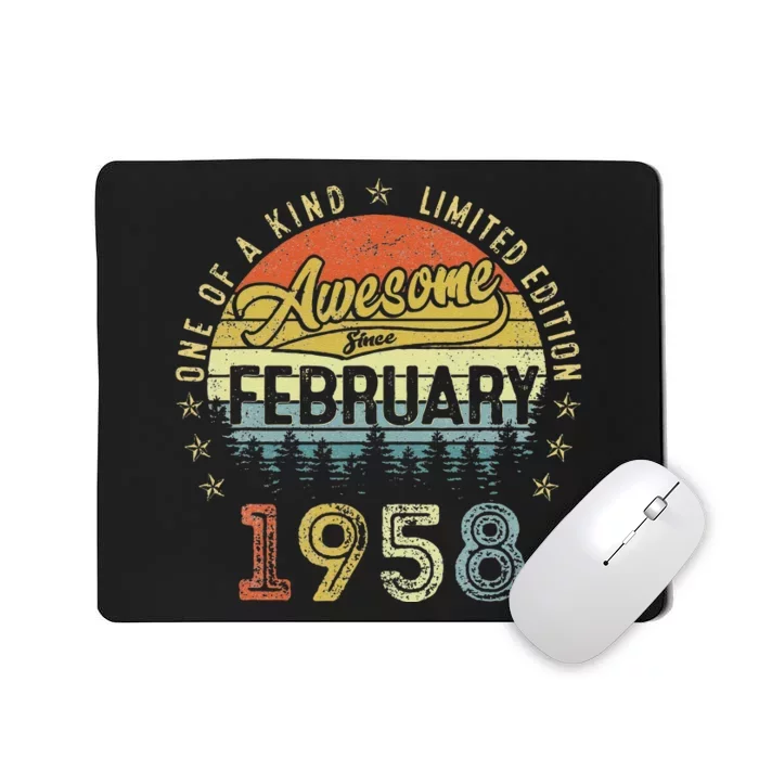 65th Birthday Gift 65 Year Old Awesome Since February 1958 Mousepad