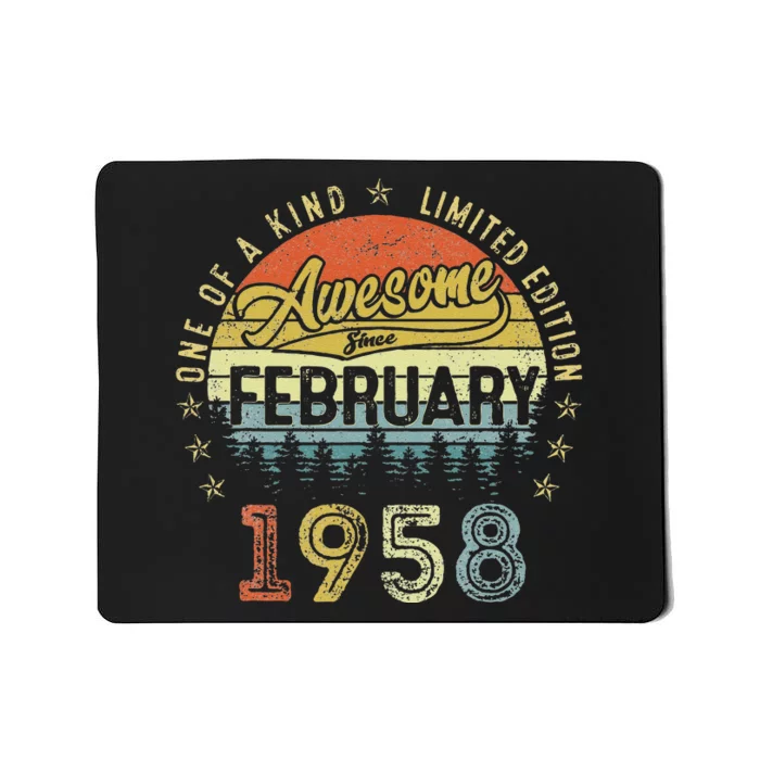 65th Birthday Gift 65 Year Old Awesome Since February 1958 Mousepad