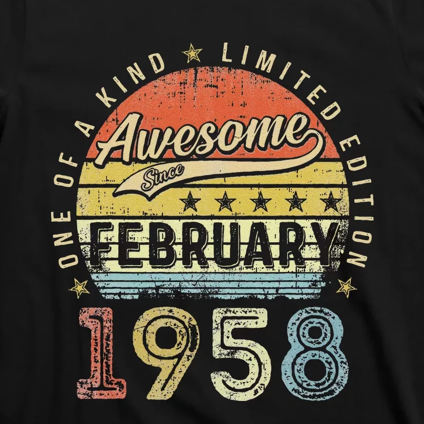 65th Birthday Gift Awesome Since February 1958 65 Year Old Cute T-Shirt