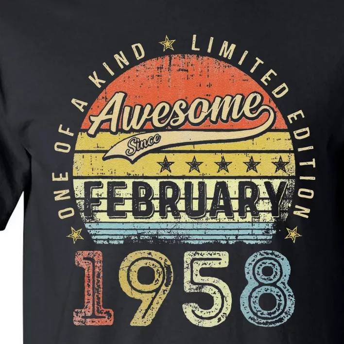 65th Birthday Gift Awesome Since February 1958 65 Year Old Cute Tall T-Shirt