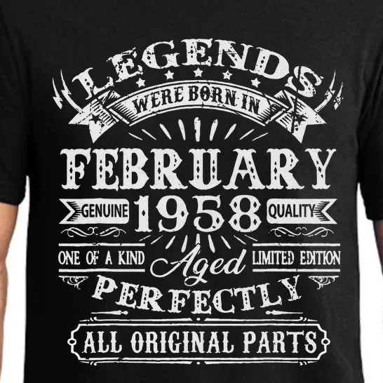 65th Birthday Gift Legends Born In February 1958 65 Year Old Pajama Set