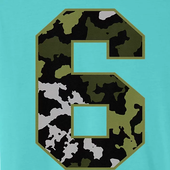 6th Birthday Gift Army Green Camo Number ChromaSoft Performance T-Shirt