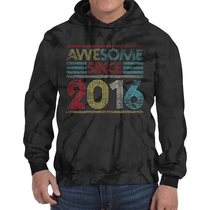 6th Birthday Gifts Awesome Since 2016 Tie Dye Hoodie