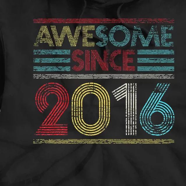 6th Birthday Gifts Awesome Since 2016 Tie Dye Hoodie