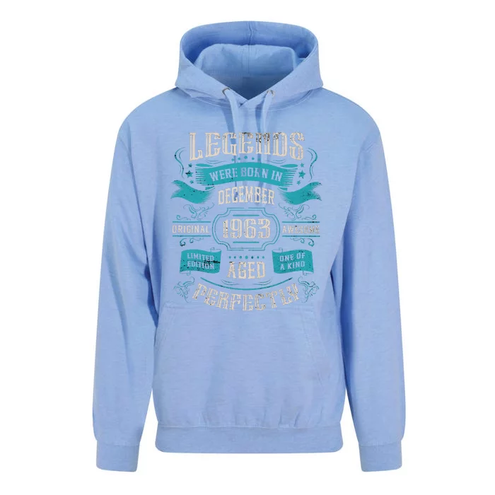 60th Birthday Legends Were Born In December 1963 Unisex Surf Hoodie