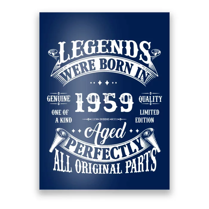 63rd Birthday Legend Were Born 1959 Vintage 1959 Poster