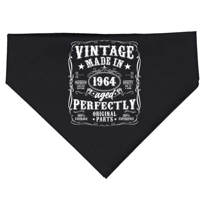 60th Birthday Man Woman 60 Years 1964 Decorative Funny Gift USA-Made Doggie Bandana