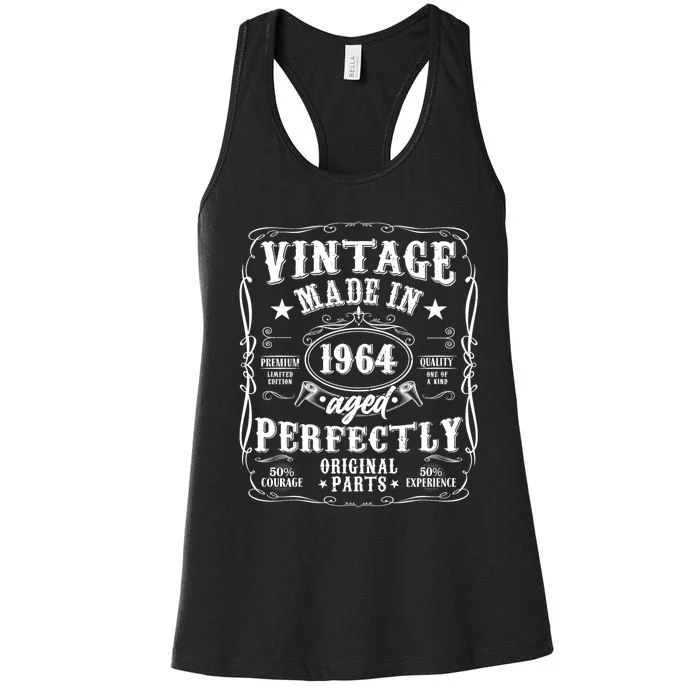 60th Birthday Man Woman 60 Years 1964 Decorative Funny Gift Women's Racerback Tank