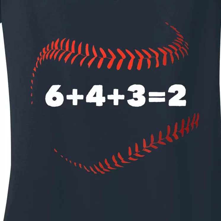 6432 Baseball Math Women's V-Neck T-Shirt