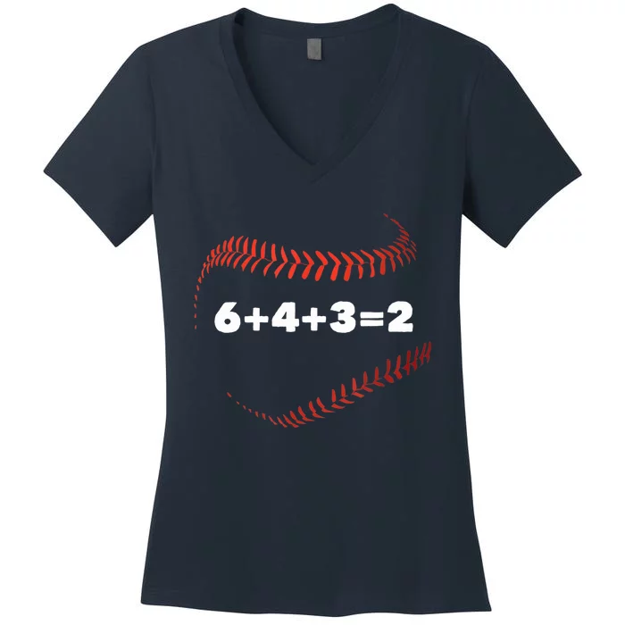 6432 Baseball Math Women's V-Neck T-Shirt