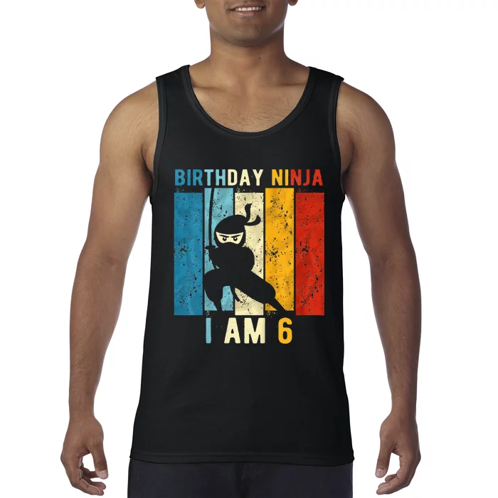 6th Birthday Ninja 6 Year Old Birthday Tank Top