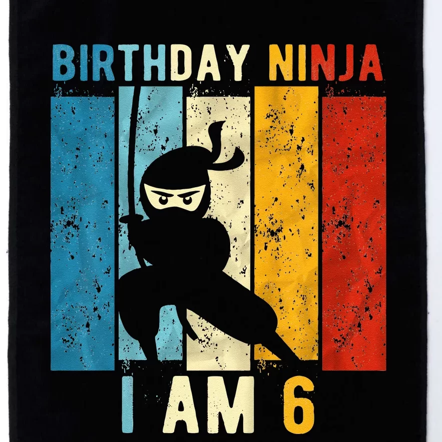 6th Birthday Ninja 6 Year Old Birthday Platinum Collection Golf Towel