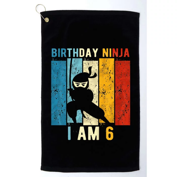 6th Birthday Ninja 6 Year Old Birthday Platinum Collection Golf Towel