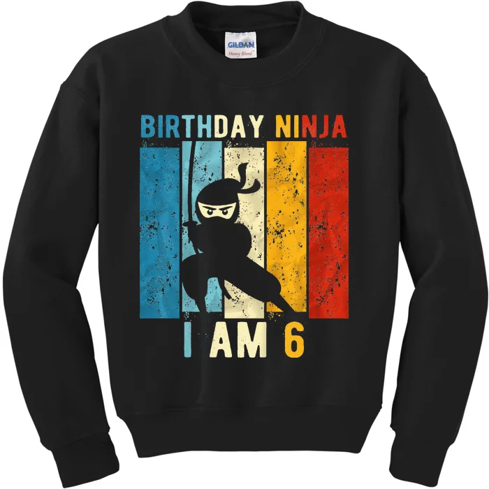 6th Birthday Ninja 6 Year Old Birthday Kids Sweatshirt