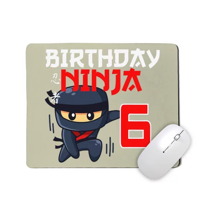 6th Birthday Ninja I'm 6 Years Old Bday Party Best Mousepad