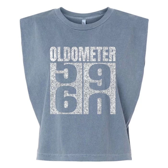 60th Birthday Oldometer 59-60 Vintage Funny Gifts M.e.n WoM.e.n Garment-Dyed Women's Muscle Tee