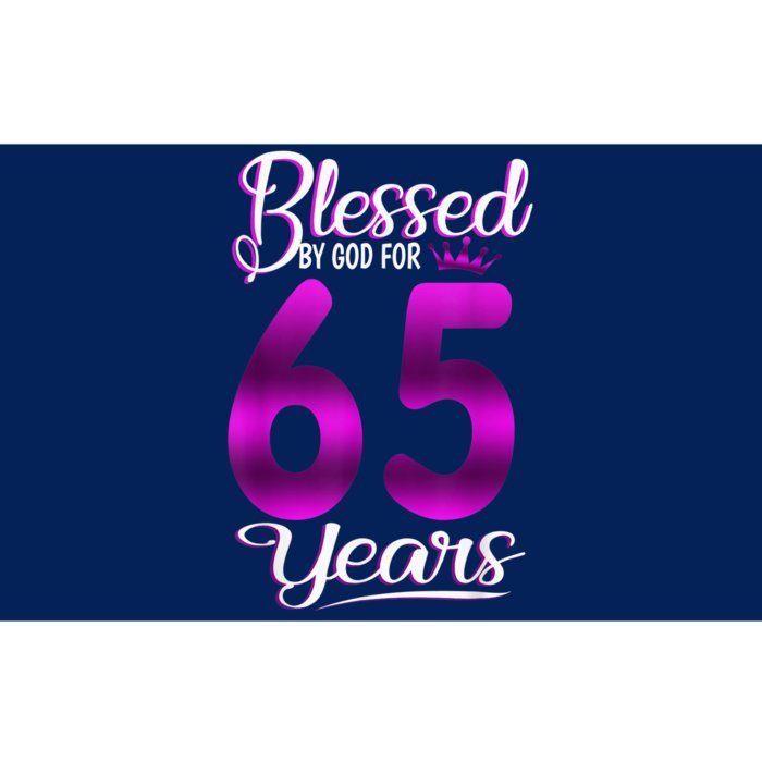 65th Birthday Present Gifts Blessed by God for 65 Years Old Crown Bumper Sticker