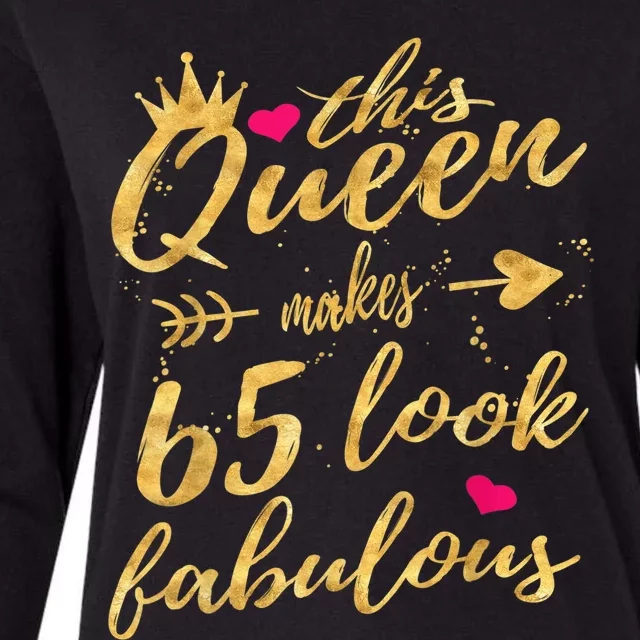 65th Birthday Party Gifts 65 Year Old Wo Queen Womens Cotton Relaxed Long Sleeve T-Shirt