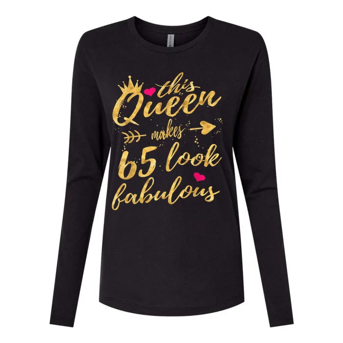 65th Birthday Party Gifts 65 Year Old Wo Queen Womens Cotton Relaxed Long Sleeve T-Shirt