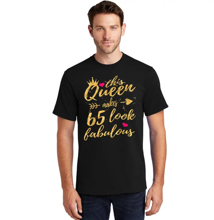 65th Birthday Party Gifts 65 Year Old Wo Queen Tall T-Shirt