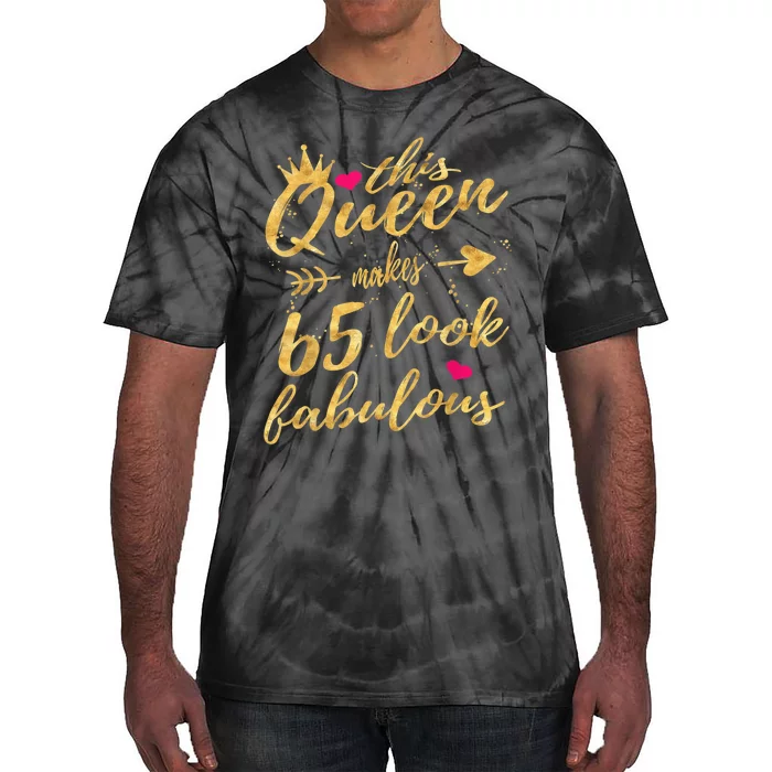 65th Birthday Party Gifts 65 Year Old Wo Queen Tie-Dye T-Shirt