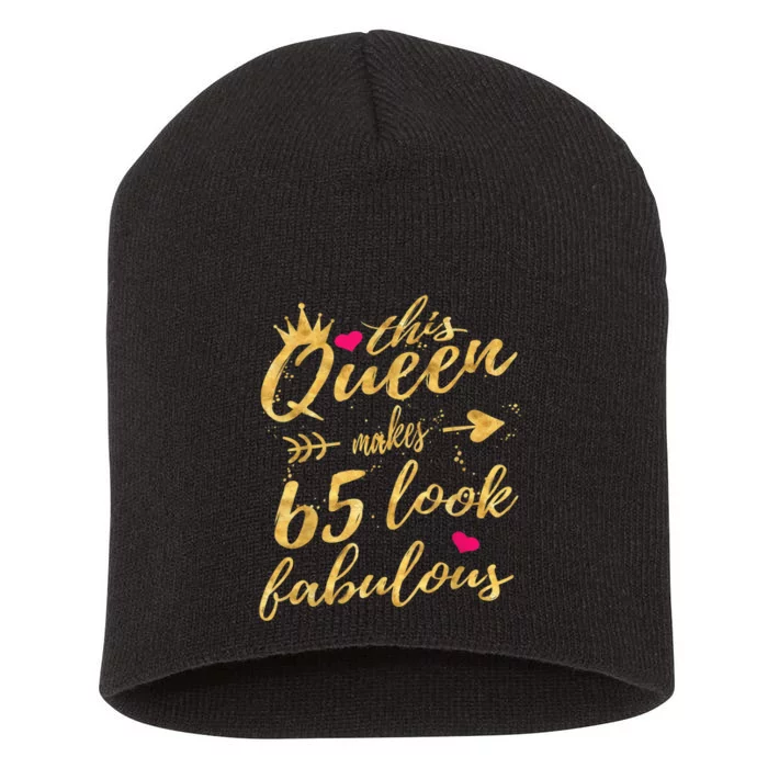 65th Birthday Party Gifts 65 Year Old Wo Queen Short Acrylic Beanie